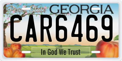 GA license plate CAR6469