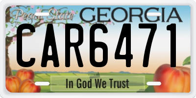 GA license plate CAR6471