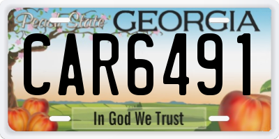 GA license plate CAR6491