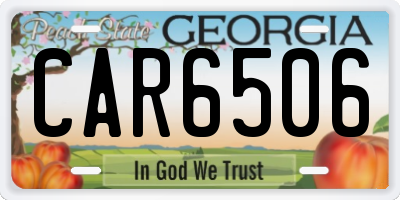 GA license plate CAR6506