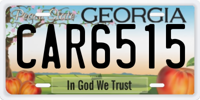 GA license plate CAR6515