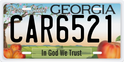 GA license plate CAR6521