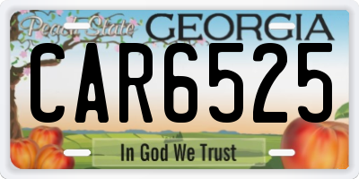 GA license plate CAR6525