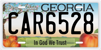 GA license plate CAR6528