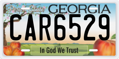 GA license plate CAR6529