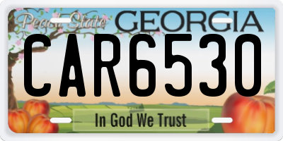 GA license plate CAR6530