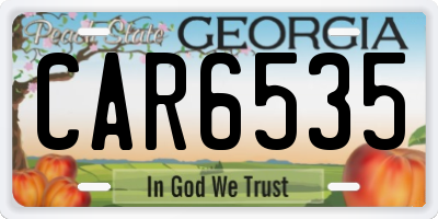 GA license plate CAR6535