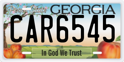 GA license plate CAR6545