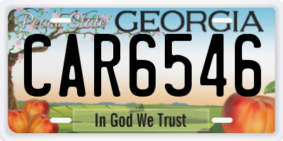 GA license plate CAR6546