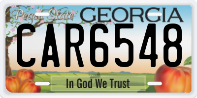 GA license plate CAR6548