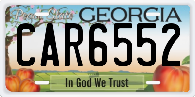 GA license plate CAR6552