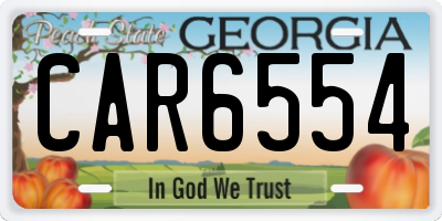 GA license plate CAR6554