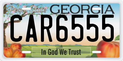 GA license plate CAR6555