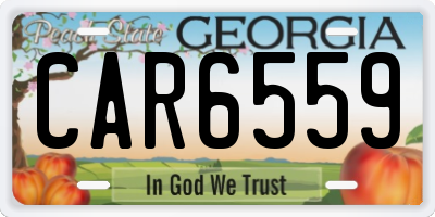 GA license plate CAR6559