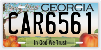 GA license plate CAR6561