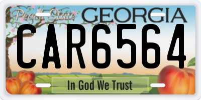 GA license plate CAR6564