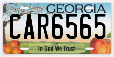 GA license plate CAR6565