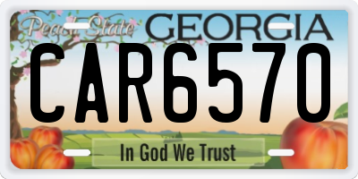 GA license plate CAR6570