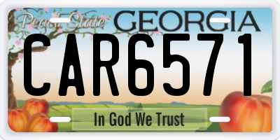 GA license plate CAR6571