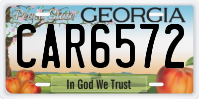 GA license plate CAR6572