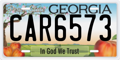 GA license plate CAR6573