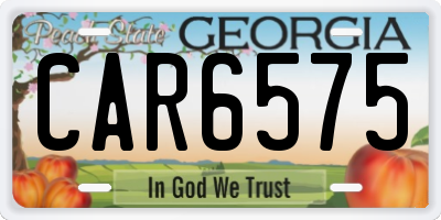 GA license plate CAR6575