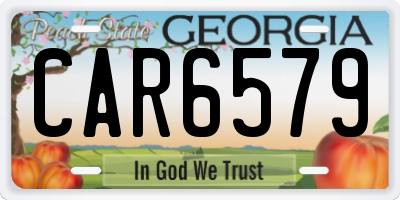 GA license plate CAR6579