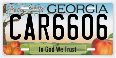 GA license plate CAR6606