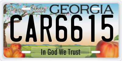 GA license plate CAR6615