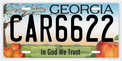 GA license plate CAR6622
