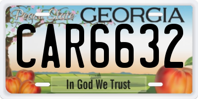 GA license plate CAR6632