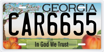 GA license plate CAR6655