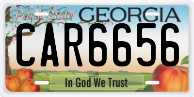 GA license plate CAR6656