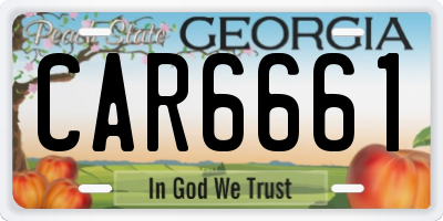 GA license plate CAR6661