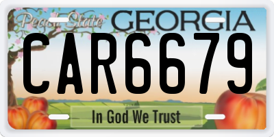 GA license plate CAR6679