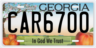 GA license plate CAR6700