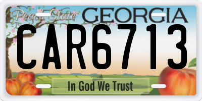 GA license plate CAR6713