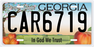 GA license plate CAR6719