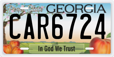 GA license plate CAR6724