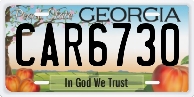 GA license plate CAR6730