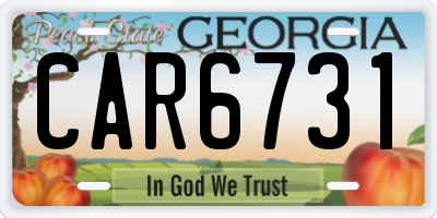 GA license plate CAR6731