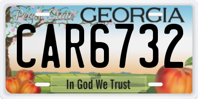 GA license plate CAR6732