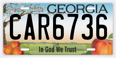 GA license plate CAR6736