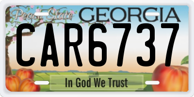 GA license plate CAR6737