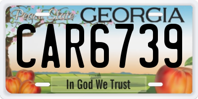 GA license plate CAR6739