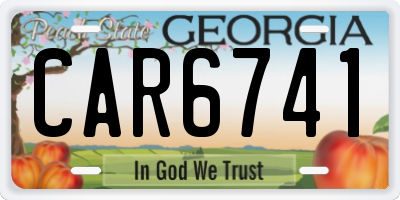 GA license plate CAR6741