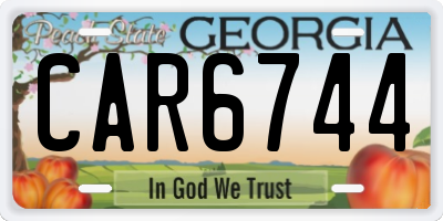 GA license plate CAR6744