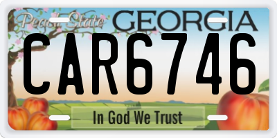 GA license plate CAR6746