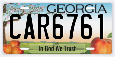 GA license plate CAR6761