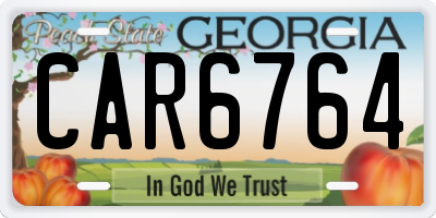 GA license plate CAR6764